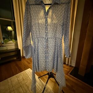 Free People Beach Rillo Blue Beach Summer Shirtdress